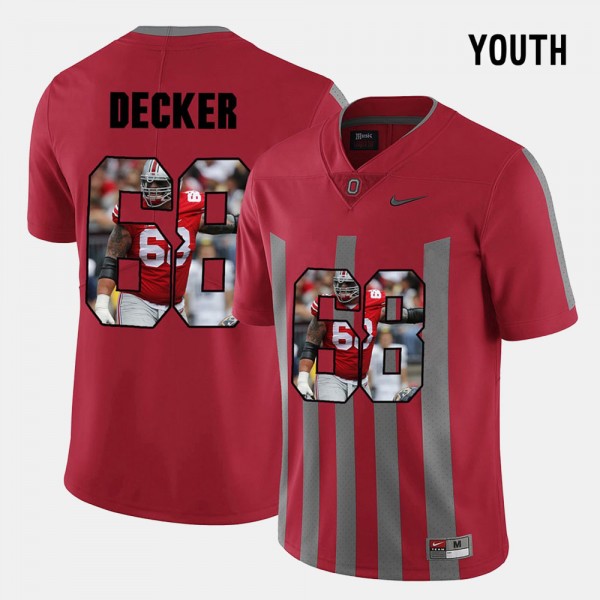 Ohio State Buckeyes Taylor Decker Youth #68 Red Pictorial Fashion College Football Jersey 2404BNXT4